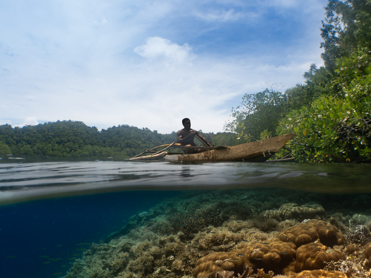 Traditionele boot bij de mangroves van Gam, Raja Ampat. Iris Uijttewaal - Undiscovered.nl